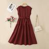 ZANZEA Women Casual Round Neck Solid Color Summer Short Sleeve Dress