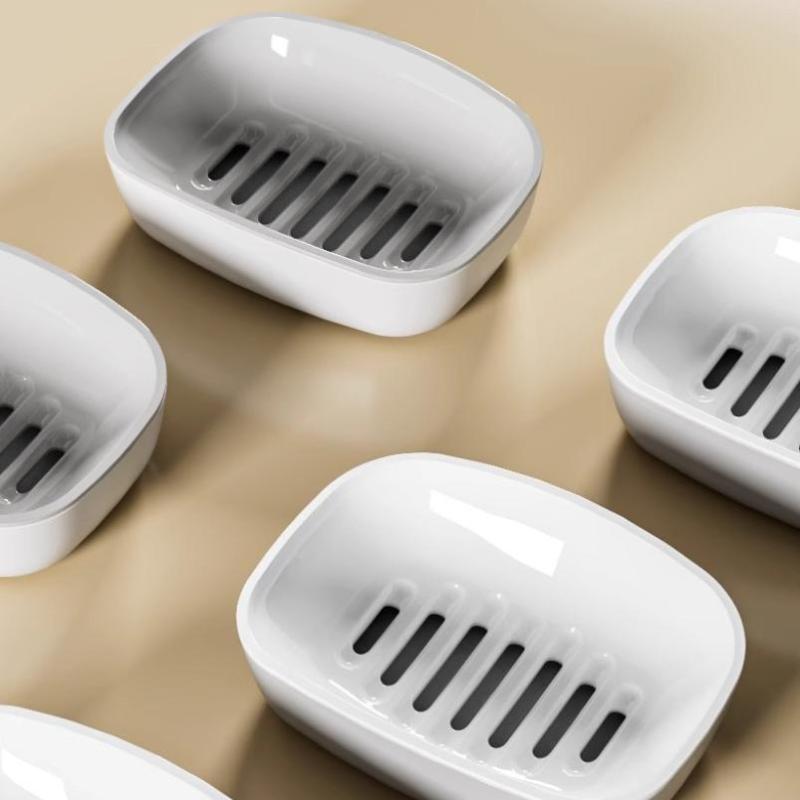Two Layer Plastic Soap Dish With Self Draining Design Perfect For Bathroom Kitchen Sink Countertop Daily Use