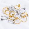 5 stuks Roestvrij Staal Verstelbare Dubbele Bezel Ringen Basis Goudkleurig Geschikt voor 6mm Cabochon Ring Setting Blanks Doe-het-zelf Sieraden Accessoires