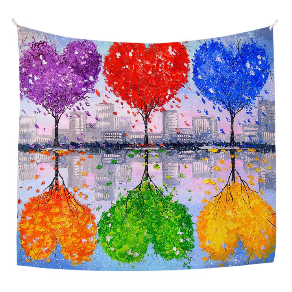 Tapestry Oil Painting Series Hanging Cloth Hanging Digital Cretonne Bedroom Bedside Background Cloth