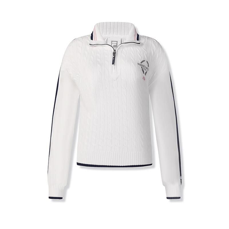 

Fila Удобный трикотажный топ с воротником-стойкой и молнией до середины, женские топы, нефритово-белый A11W513403FWT L