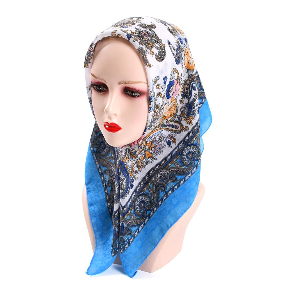 70*70Cm Spring Summer Russian Square Scarf Women Luxury Paisley Print Bnadana Headband Scarves Babushka Handkerchief Head Wraps