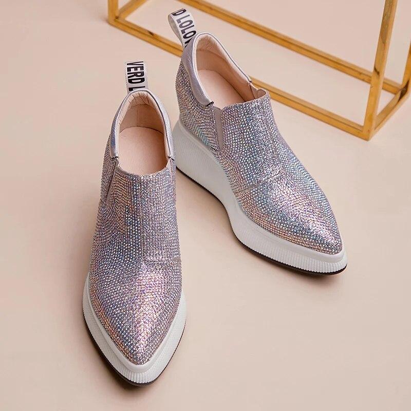 

Zapatos Mujer est весенняя обувь на плоской платформе, женские лоферы, кроссовки из натуральной кожи на толстой подошве, женская повседневная обувь
