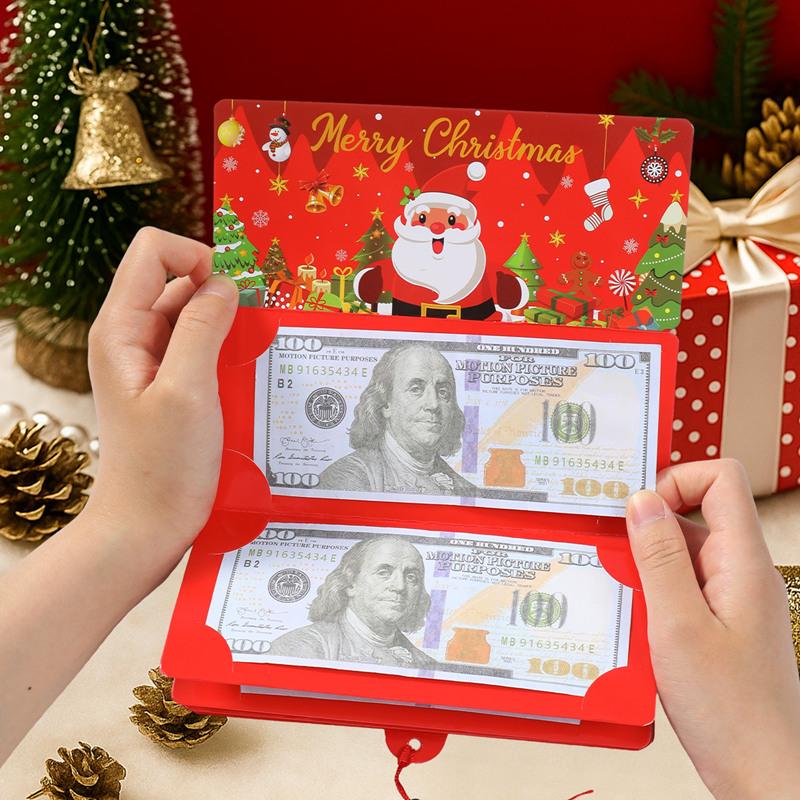 Christmas Santa Claus Money Card Christmas Party Decoration Kids Favor 2025 Xmas Red Money Card Navidad Natal New Year Gift 2026