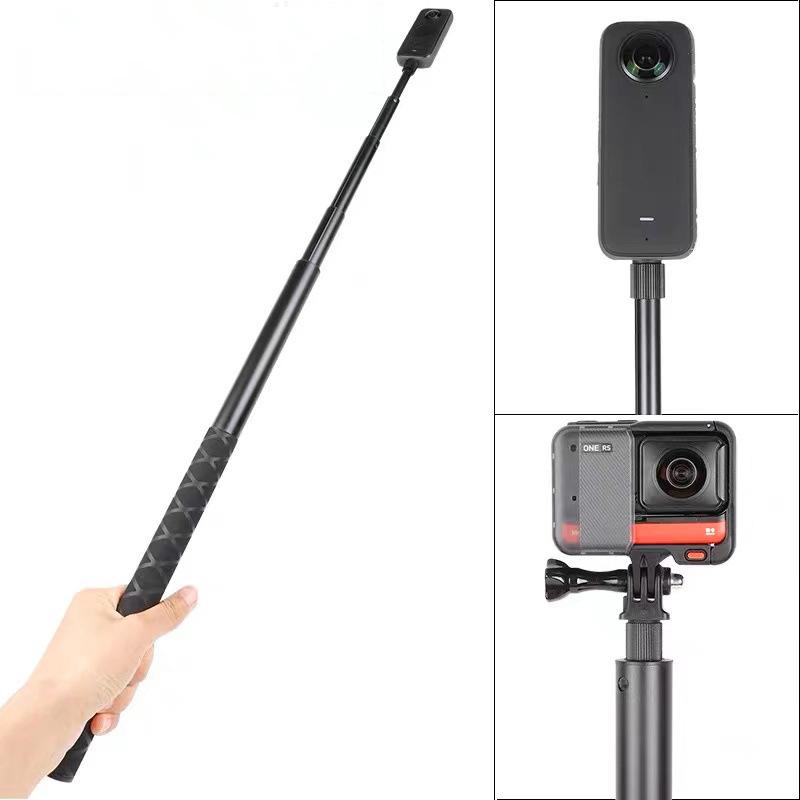 1pc Metal Invisible Extended Edition Selfie Stick Scalable Monopod For Insta 360 ONE X2/3X4 Accessories For Camera Stick Tripod