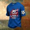 Men's Casual Printed V-Neck Short Sleeve T-Shirt Breathable Lightweight Top