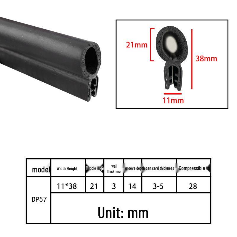 U-Shaped Rubber Steel-Backed Sealing Strip for Car Doors and Cabinets