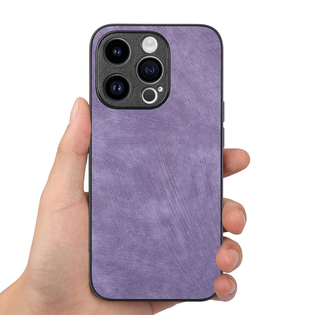 For iPhone 15 Pro Case Shockproof Slim Retro Leather Phone Back Cover