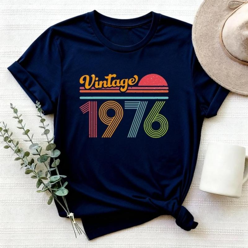 Προσαρμοσμένο 50ο Limited Edition Vintage Δώρο Γενεθλίων Υψηλής Ποιότητας Βαμβακερό Μπλουζάκι Έτος 1976 Unisex Street Fashion Hipster Κοντομάνικο