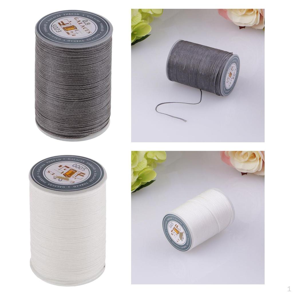 2 Rolls 150D Flat Polyester Waxed Thread for Leather Craft DIY