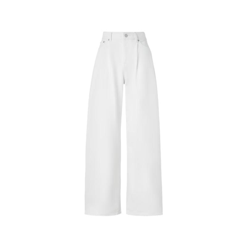 Lancy Lyocell White Wide-Leg High-Waist Jeans