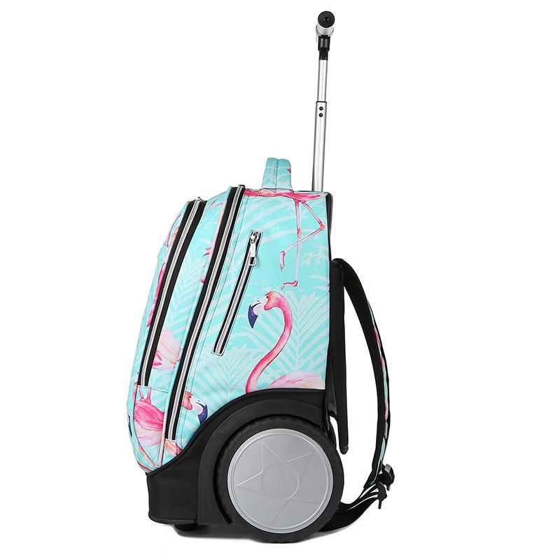 Weishengda Tie Rod Schoolbag, Large Wheel Climbing Stairs, Large Capacity Anti-Splashing Backpack, Student Schoolbag.