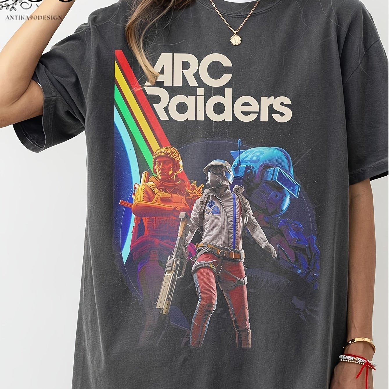 Arc Raiders Retro Game T-shirt Retro Arcade Game Casual Round Neck Is The Ideal Gift for Arcade Parties and Gamers S
