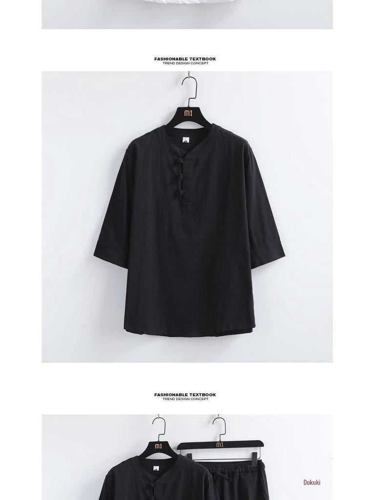 Men’s Taoist Meditation Suit – Summer Cotton-Linen Zen Tang-Style