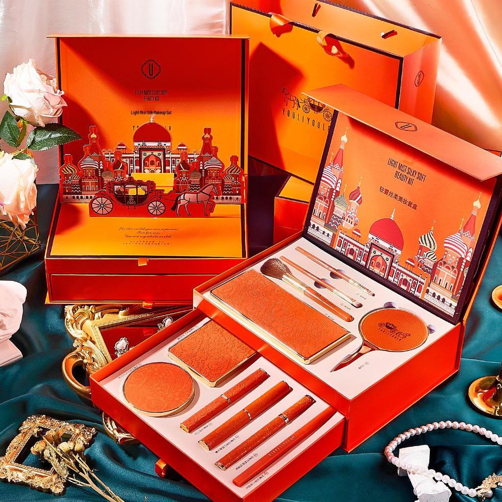 Yuli Yula 11-Piece Makeup Set: BB Cream, Blush, Eyeshadow Palette, Lipstick & More in a Beauty Gift Box.