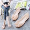 2024 Women's Bow Jelly Sandals: Thick Sole, Soft Material, Casual Low-Cut Beach Shoes