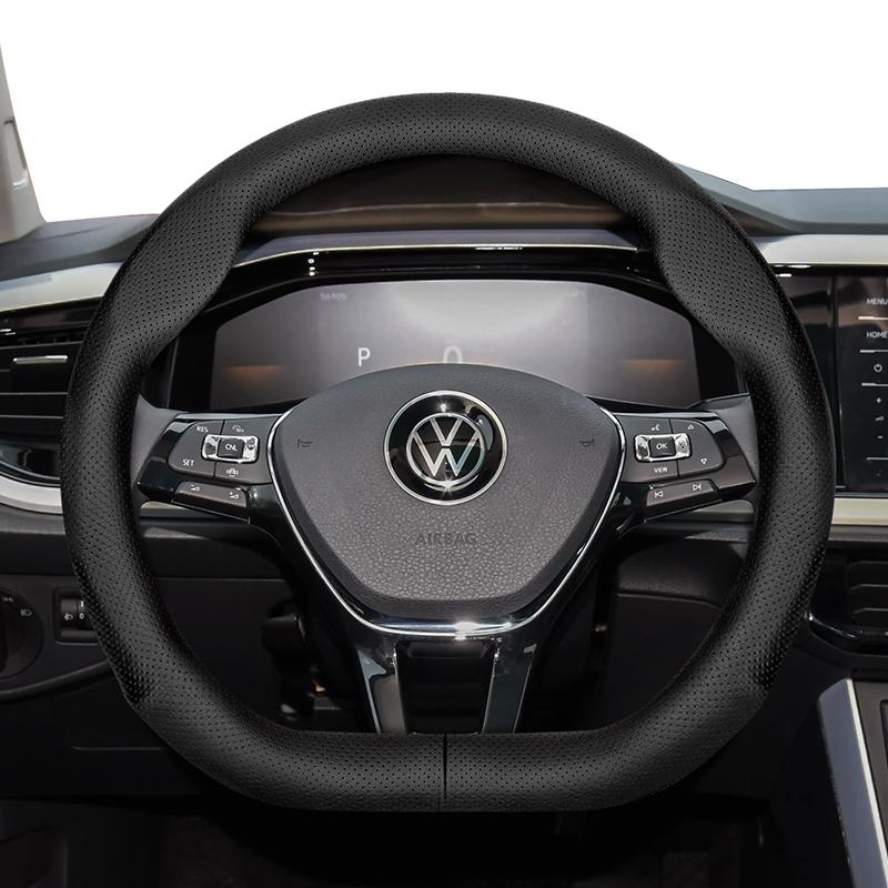 Suitable for Volkswagen Ultra-Thin Breathable Leather Steering Wheel Cover Suitable for Polo Golf 5 6 7 up Gol Volante Scirocco Passat