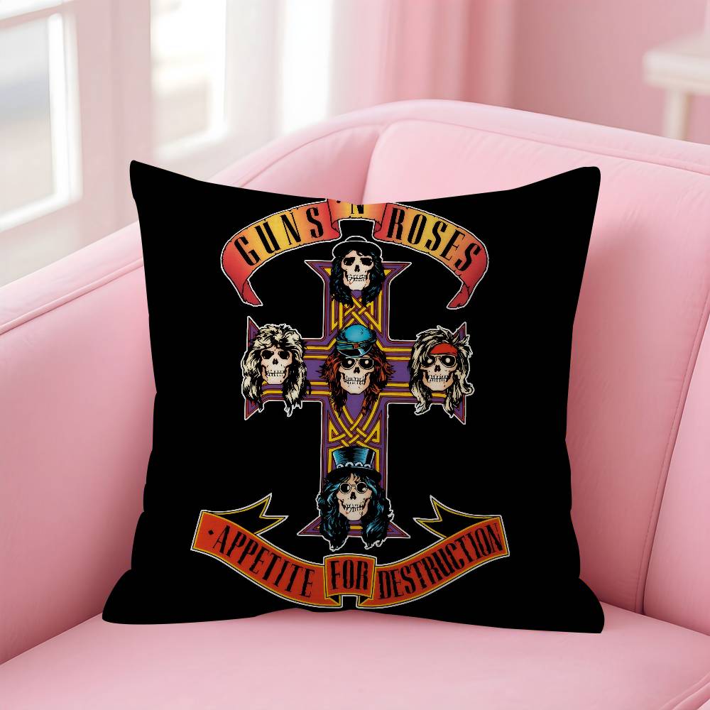 Rock Music Band GGuns N Roses  Personalized Pillow Dust Cover Bedroom Kids Party Decoration Pillowcase Birthday Children Gift