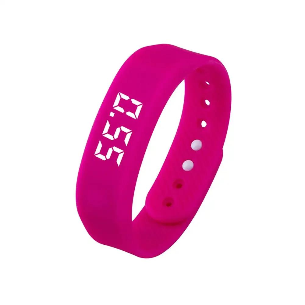 

Smart Bracelet LED Digital Waterproof Smart Clock Smartband with Running Pedometer Monitor Smart Band Vibration Alarm Reminder рожевий
