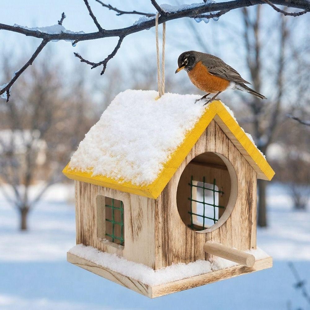 Handgefertigtes Holz-Vogelhaus Belüftung Hängender Vogelfutterspender Brutkasten Papageienzucht