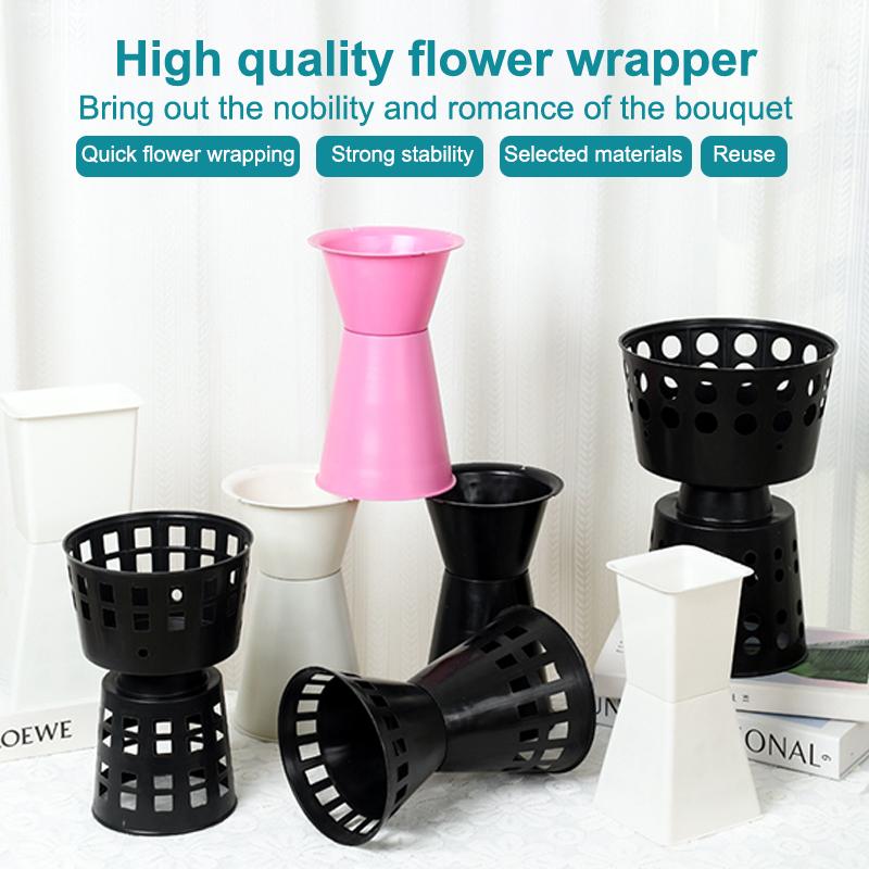 1Pcs Fixed Liner For Flower Arrangement Fixing Stand Packing Base Material Artificial Flowers Bouquet Plastic Bottom Fresh