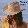 Chapeaux de soleil faits main 100% Paille de Raffia pour Femmes à Large Bord Chapeau Cowboy au Crochet avec Velcro Réglable Fil à Mémoire Chapeau de Plage d'Été