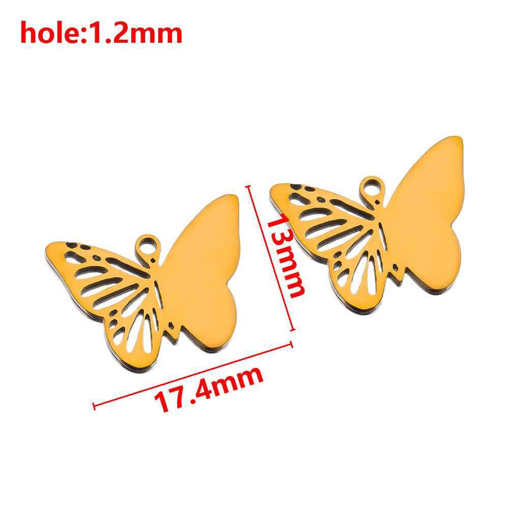 2pcs Stainless Steel Orange Enamel Retro Anklet Charm Bohemia Gold Plated Pendant Base for DIY Earring Necklace Jewelry Findings
