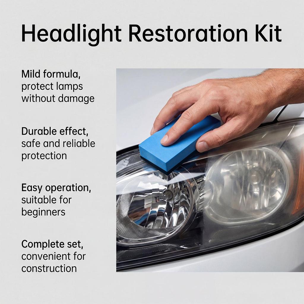 Car Headlight Polishing & Maintenance Kit - Easy Gloss and Renovation Solution