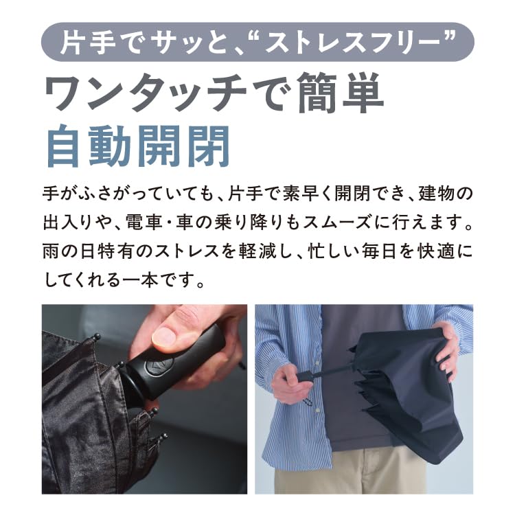 ITTEN Automatic Mini for both sunny and rainy protection of over Folding 58cm Rib Automatic and Day Open/Close Umbrella, Blue-Gray Suitable