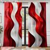 Set Of 2 Spring Summer Curtains Red White Art Digital Print Drapes Versatile Durable Polyester Holiday Perfect Bedroom Curtain For Decor