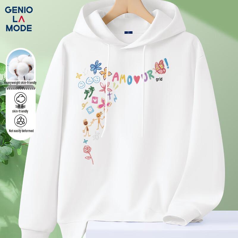 GENIOLAMODE Herren Kapuzenpullover mit Graffiti-Print
