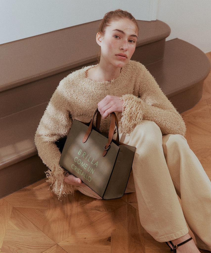 Bbyb Mache Half Tote Bag (Khaki)