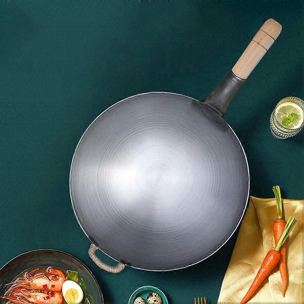 Stainless Steel Thick Iron Wok for Cooking 1Pcs Practical Cooking Pan Grey