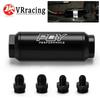 VR -Universal Car Racing In-Line Fuel Oil Filter With AN6/AN8 Fittings Adapter and 100 Micron Steel Element  VR5565