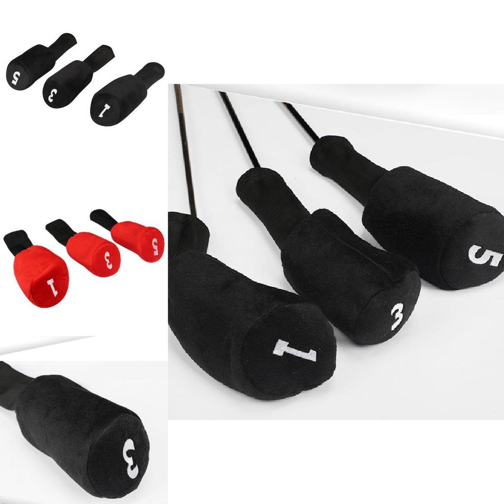 Golf Club Head Cover Set With Cotton Material For Wooden Clubs For Golfers