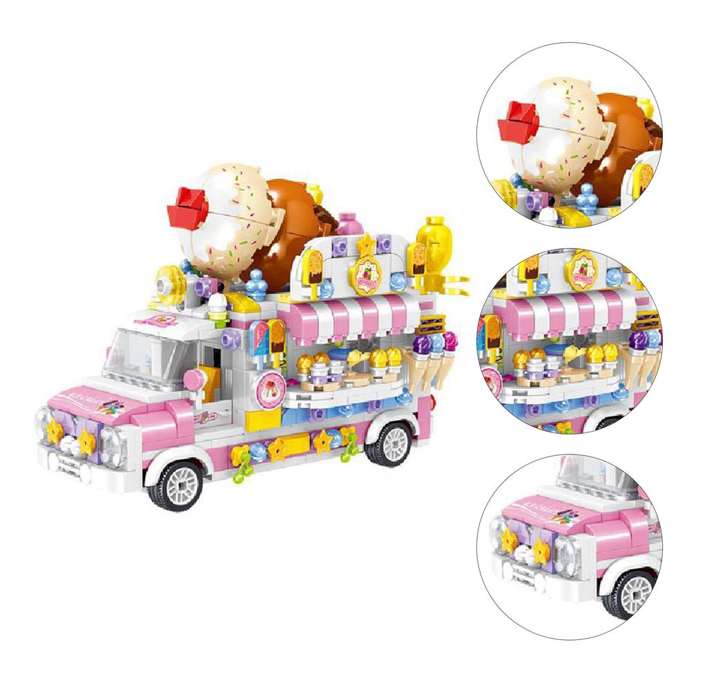 Dining Car Blocks Toy Educational Boredom Relief Children Food Truck Building Blocks for Boys Girls
