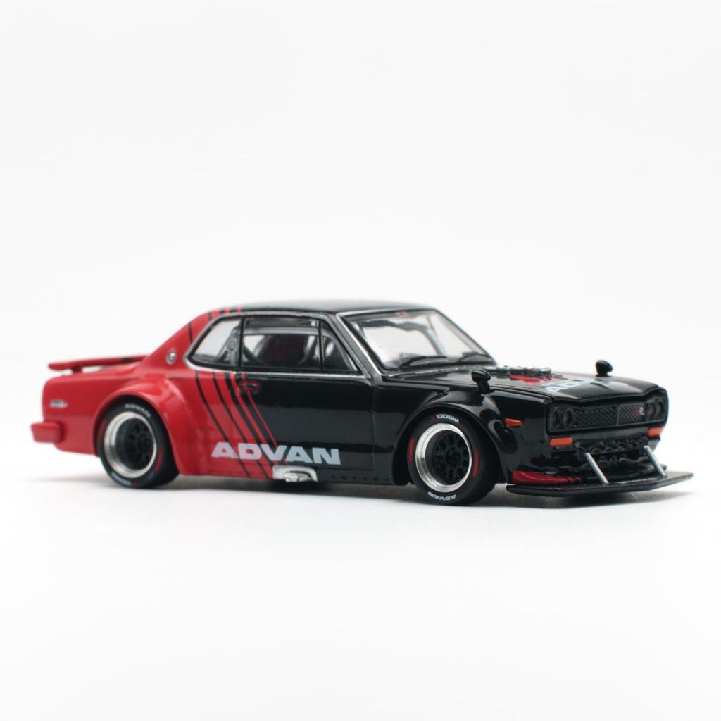 POP RACE SKYLINE V8 DRIFT ADVAN LIVERY Completed Product 1/64 GT-R (HAKOSUKA)