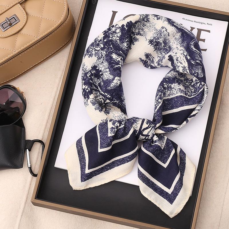 Paisley Patchwork Cotton & Linen Square Scarf for Women - Silk Neck Tie for Shirts, Suits & Waist - Spring/Summer Fashion Accessory