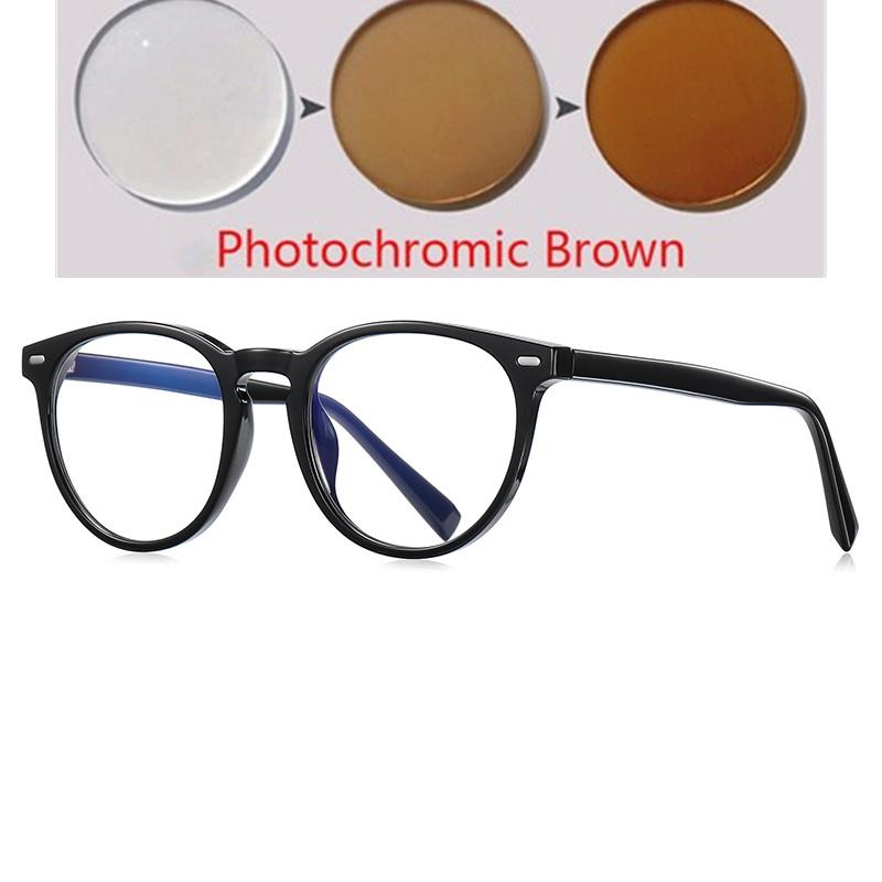 TR90 Big Frame Round Hyperopia Eyeglasses for Women Men Power 0 to -6 0 Anti Blue Light Prescription Spectacles
