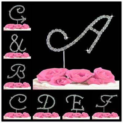 Rhinestone Crystal Letters Happy Birthday Cake Topper Words Cupcake Toppers Wedding Party Decoration