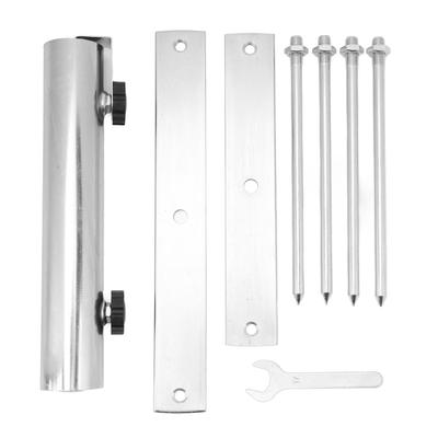 Patio Umbrella Stand Adjustable Umbrella Inground Stainless Steel Stand with 4 Spikes for Park