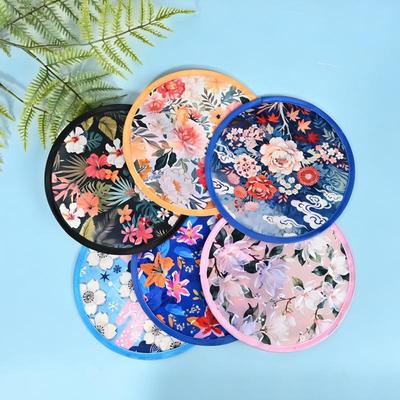 1Pcs Summer Handheld Folding Fan, Suitable For Both Men And Women, Japanese Round Foldable Fan, Perfect For Summer Travel