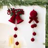 Christmas Bell Tree Decor Red Velvet Material Festive Home Window Embellishments