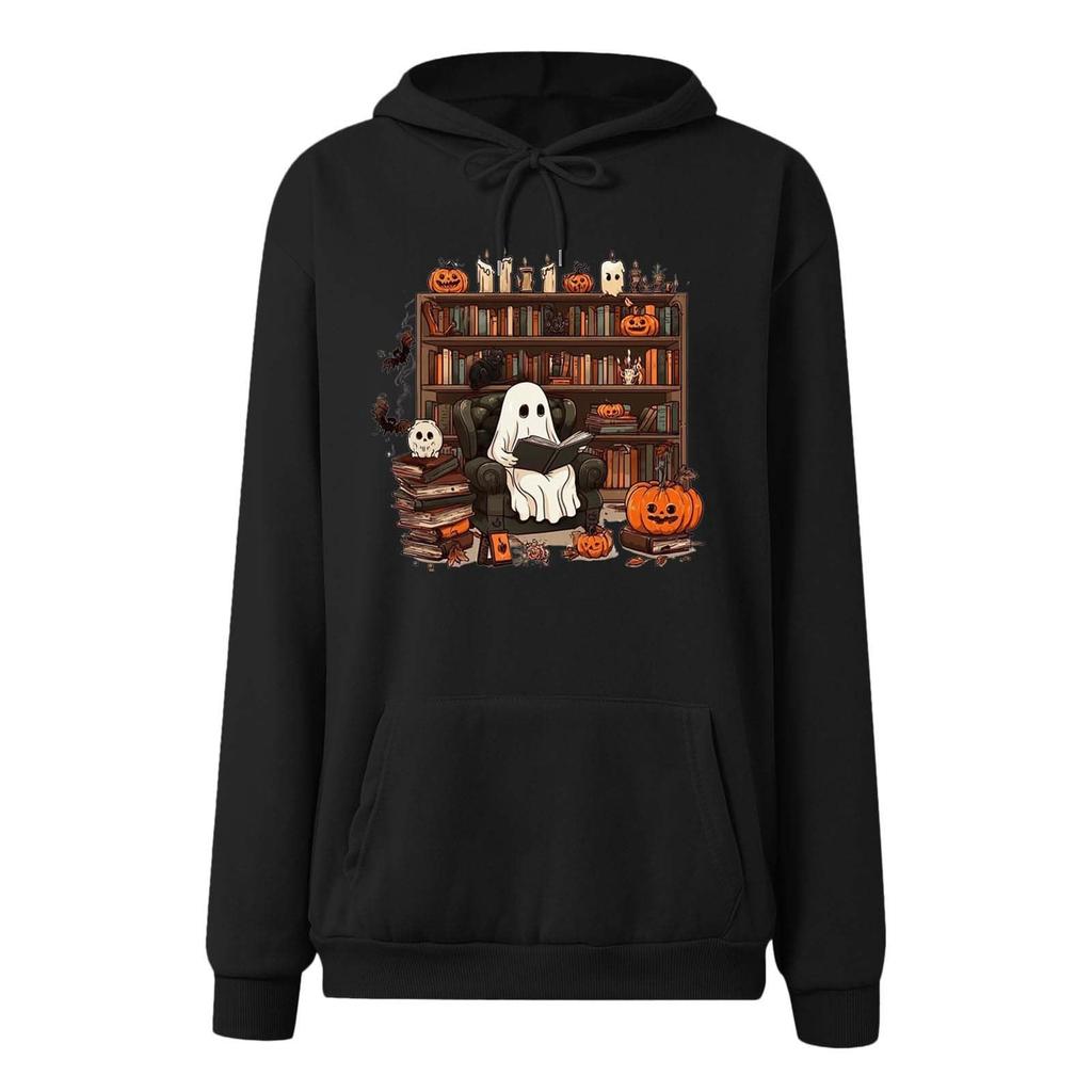 Women Fashion O Neck Long Sleeve Printed Top Hoodie Sweatshirt