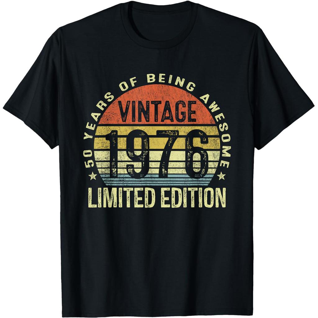 Vintage 1976 Classic 50 Years Old Bday 50th Birthday Rock T Shirts Humor Streetwear Tee Short Sleeve Unisex Loose Clothing