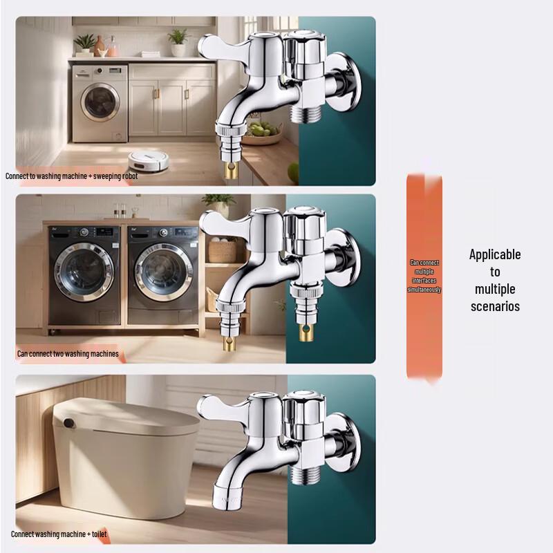iLeddog Dual Outlet Brass Washing Machine Faucet