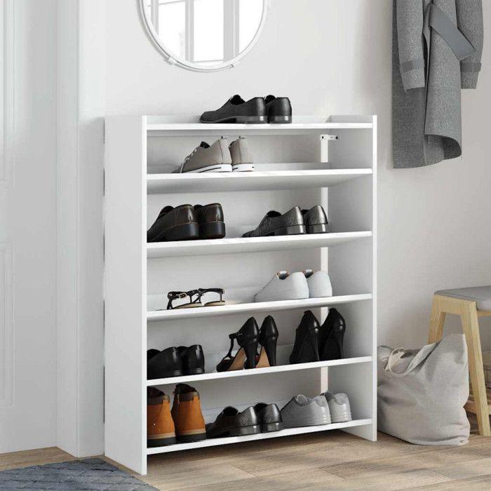 VidaXL Shoe Rack White 80x25x100 Cm Engineered Wood, Shoe Storage, Storage Cabinet of 859896