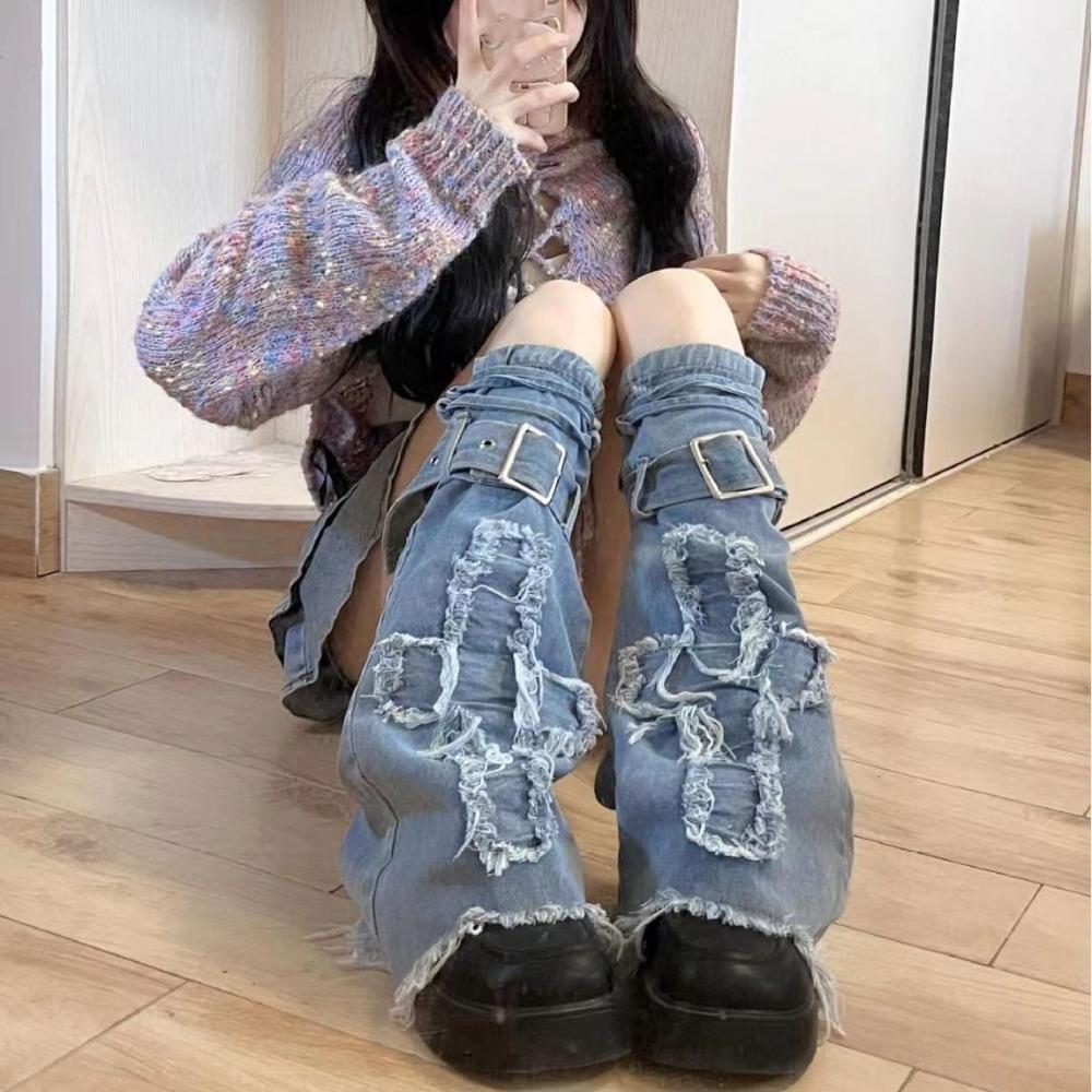 Y2k Cross Leg Warmers JK Trumpet Leg Covers Fashion Pile Up Socks  Women