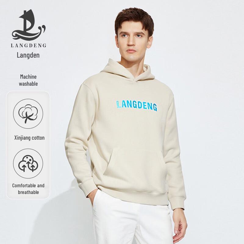 Langdeng Unisex Letter Print Hooded Sweatshirt