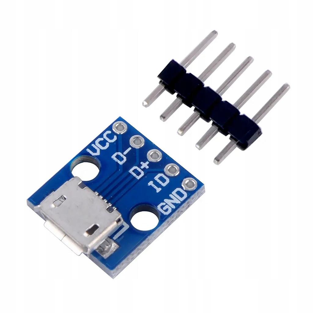 Rosfix Gniazdo Micro USB 5 Pin – Wlutowane na Płytkę PCB | Kompaktowe Wymiary | Idealne do Projektów DIY